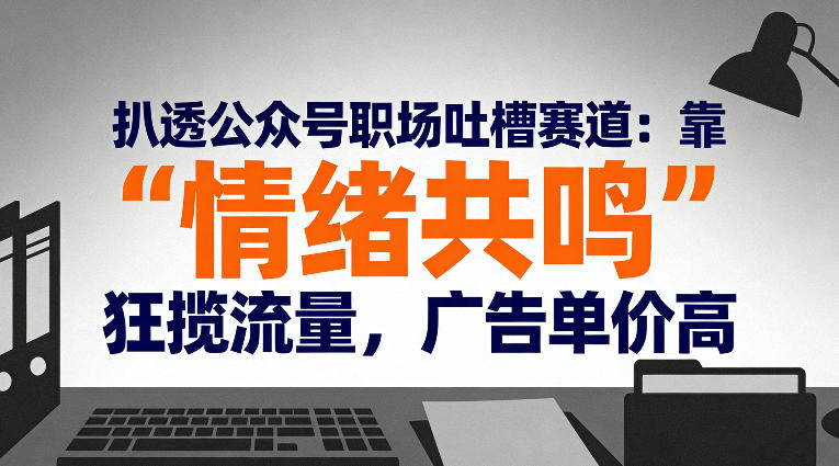 扒透公众号职场吐槽赛道：靠“情绪共鸣”狂揽流量，广告单价高-墨痕微课
