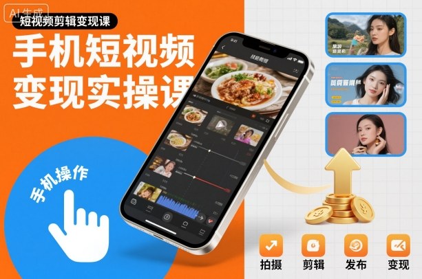 手机短视频变现实操课，短视频剪辑变现课-墨痕微课