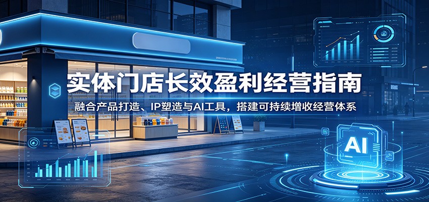 实体门店长效盈利经营指南:融合产品打造、IP塑造与AI工具,搭建可持续增收经营体系-墨痕微课