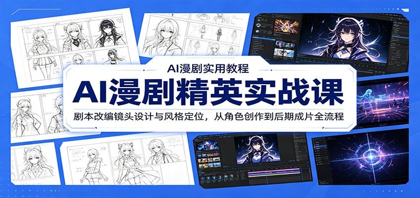 AI漫剧精英实战课：剧本改编镜头设计与风格定位，从角色创作到后期成片全流程-墨痕微课