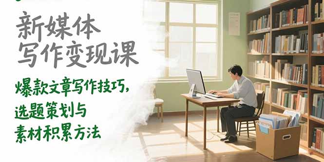 新媒体写作变现课,爆款文章写作技巧,选题策划与素材积累方法-墨痕微课