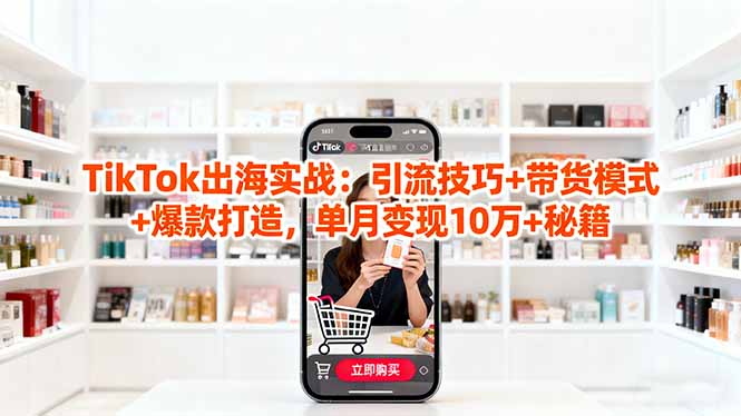 「TikTok出海实战」引流技巧+带货模式+爆款打造,单月变现10万+秘籍-墨痕微课