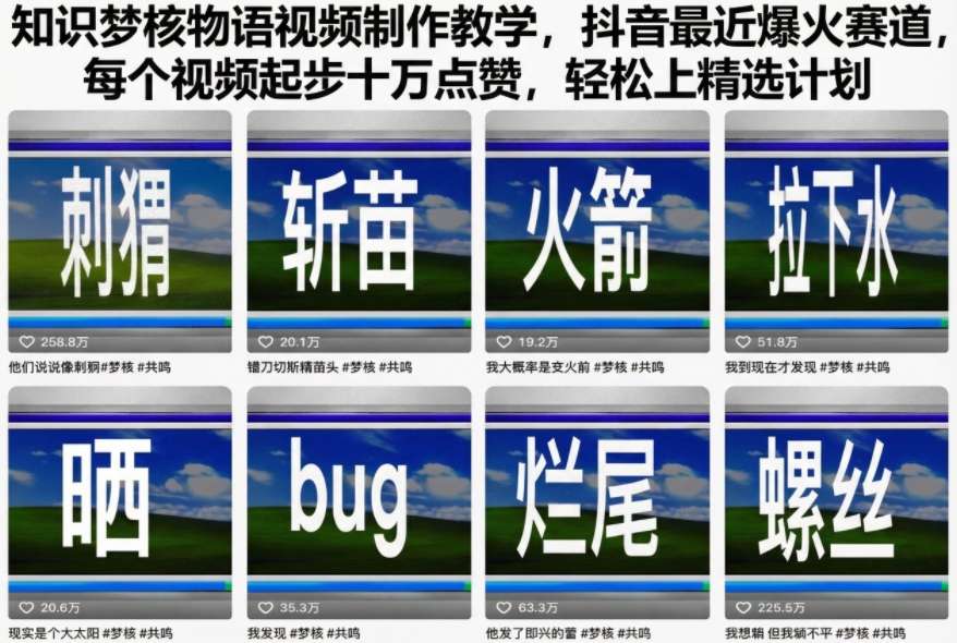 知识梦核物语视频制作教学，抖音最近爆火赛道，每个视频起步十万点赞，轻松上精选计划-墨痕微课