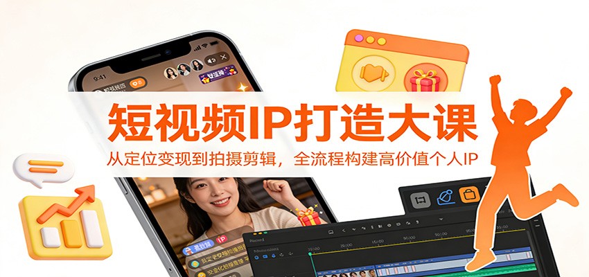 短视频IP打造大课：从定位变现到拍摄剪辑，全流程构建高价值个人IP-墨痕微课