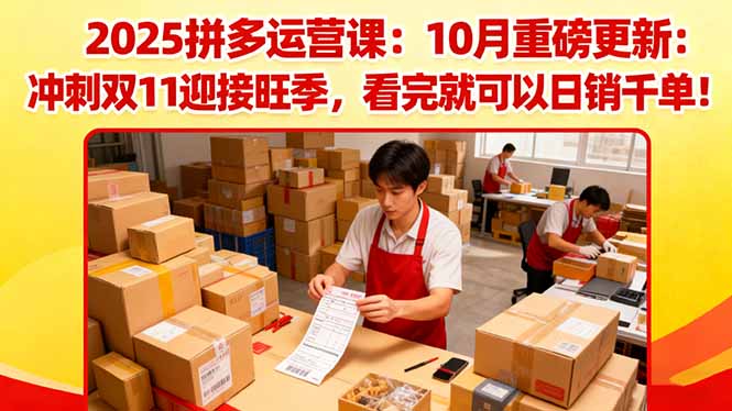 2025拼多多运营课:10月重磅更新:冲刺双11迎接旺季,看完就可以日销千单-墨痕微课