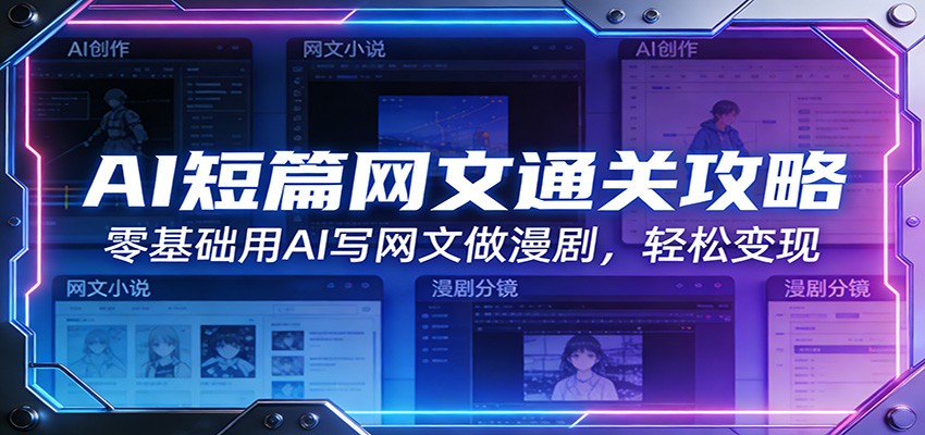 AI短篇网文通关攻略：零基础用AI写网文做漫剧，轻松变现-墨痕微课