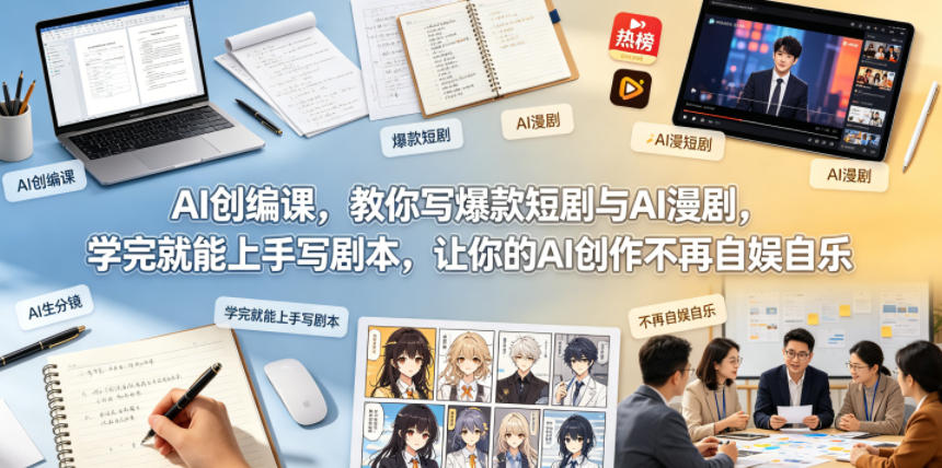 AI创编课，教你写爆款短剧与AI漫剧，学完就能上手写剧本，让你的AI创作不再自娱自乐-墨痕微课