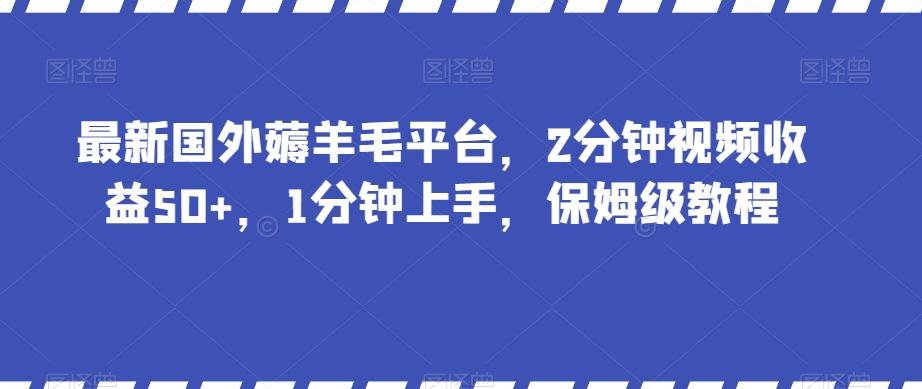 最新国外薅羊毛平台,2分钟视频收益50+,1分钟上手,保姆级教程【揭秘】-墨痕微课