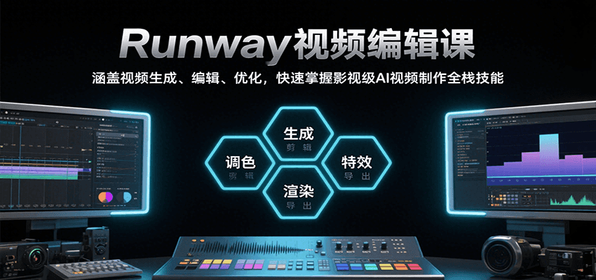 Runway视频编辑课，涵盖视频生成、编辑、优化，快速掌握影视级AI视频制作全栈技能-墨痕微课