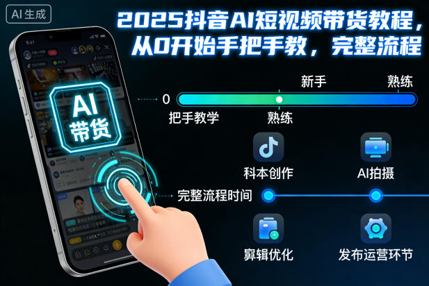 2025抖音AI短视频带货教程，从0开始手把手教，完整流程-墨痕微课