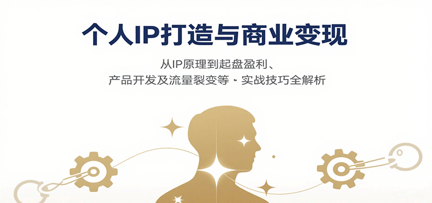 个人IP打造与商业变现，从IP原理到起盘盈利、产品开发及流量裂变等实战技巧全解析-墨痕微课