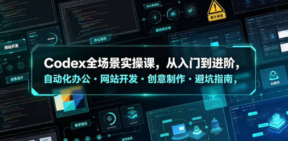 Codex全场景实操课，从入门到进阶，自动化办公・网站开发・创意制作・避坑指南，全流程教学-墨痕微课