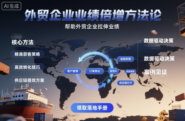 外贸企业业绩倍增方法论,帮助外贸企业拉伸业绩-墨痕微课