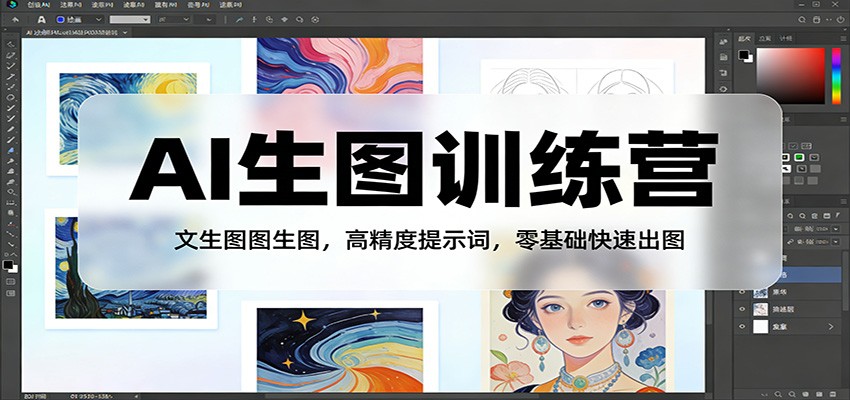 AI生图训练营:文生图图生图,高精度提示词,零基础快速出图-墨痕微课