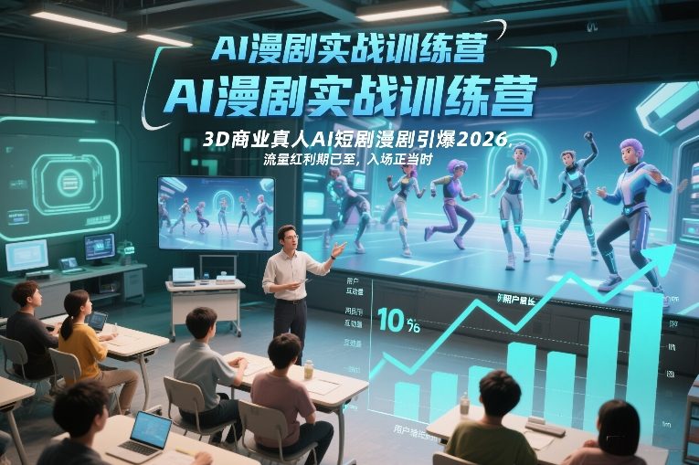 AI漫剧实战训练营，3D商业真人AI短剧漫剧引爆2026，流量红利期已至，入场正当时-墨痕微课