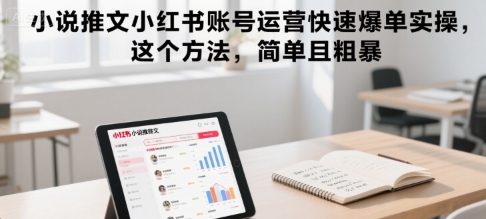 小说推文小红书账号运营快速爆单实操，这个方法，简单且粗暴-墨痕微课