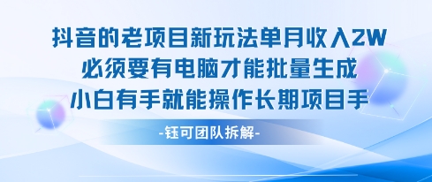 老项目新玩法单月收入2W小白有手就能操作长期项目-墨痕微课