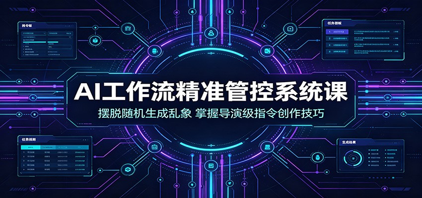 AI工作流精准管控系统课：摆脱随机生成乱象，掌握导演级指令创作技巧-墨痕微课