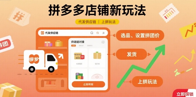 拼多多店铺新玩法，代发供应链上拼玩法-墨痕微课