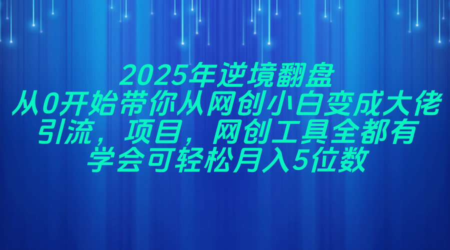 2025年逆境翻盘，从0开始带你从网创小白变成大佬，引流，项目，网创工…-墨痕微课