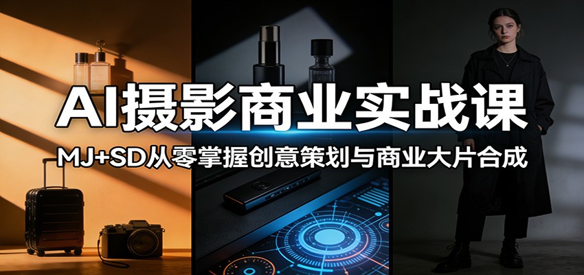 AI摄影商业实战课:MJ+SD从零掌握创意策划与商业大片合成-墨痕微课