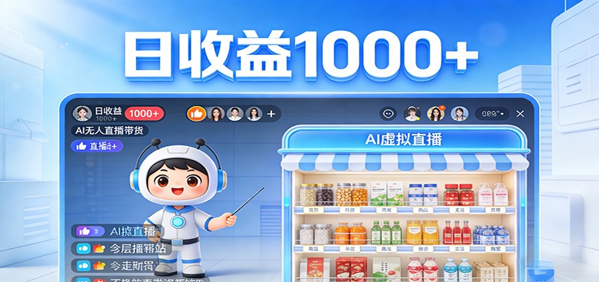 不用露脸不用说话,24小时自动卖货赚钱,全天自动直播,收益看得见-墨痕微课