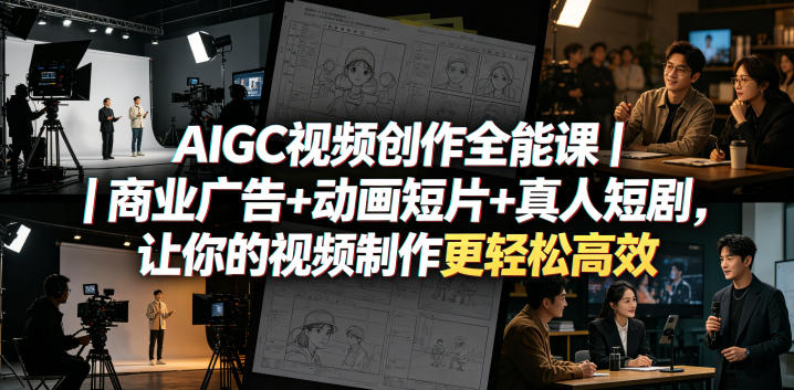 AIGC视频创作全能课｜商业广告+动画短片+真人短剧，让你的视频制作更轻松高效-墨痕微课