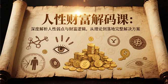 人性财富解码课6.0:深度解析人性弱点与财富逻辑,理论到落地完整解决方案-墨痕微课