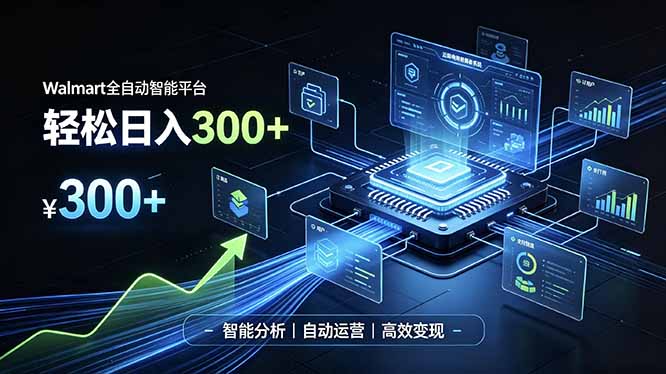 Walmart全自动智能平台，轻松日入300+一站式跨境智能运营工具。无需复杂实操-墨痕微课
