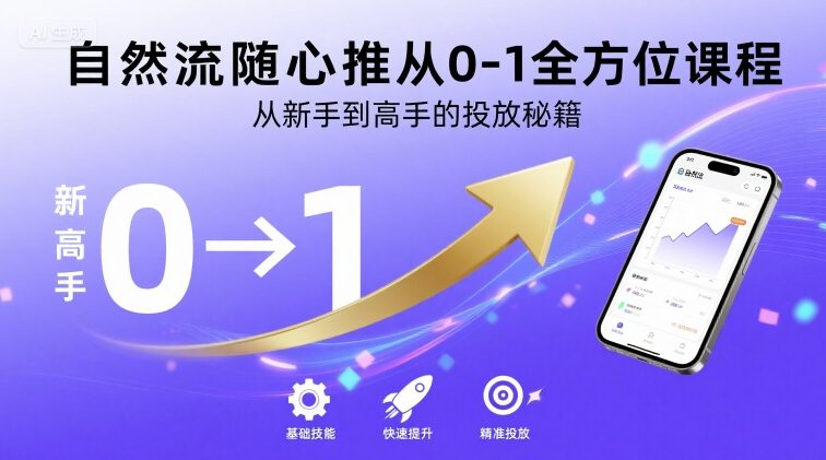 自然流随心推从0-1全方位课程,从新手到高手的投放秘籍-墨痕微课