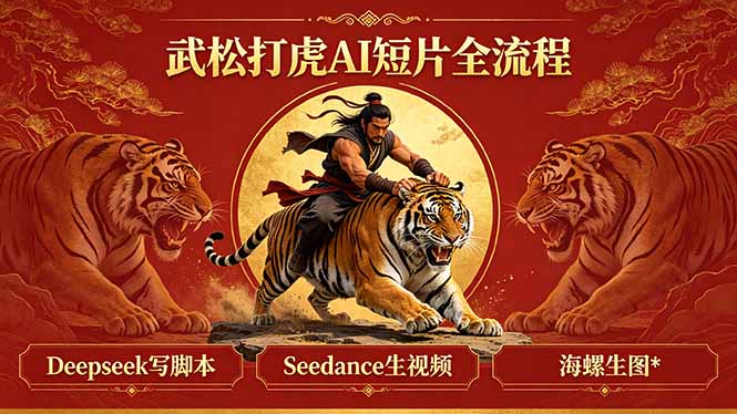 武松打虎AI短片全流程：Deepseek写脚本+Seedance生视频+海螺生图-墨痕微课