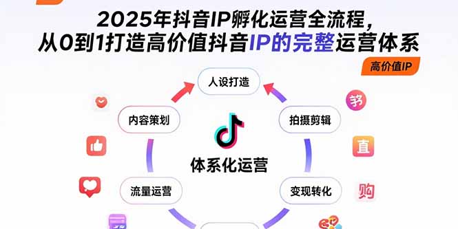 2025年抖音IP孵化运营全流程，从0到1打造高价值抖音IP的完整运营体系-墨痕微课