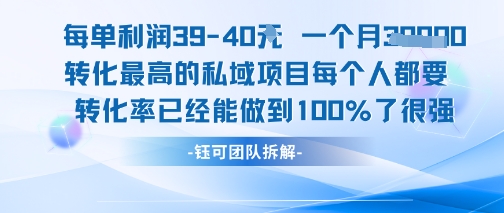 每单利润40一个月7k+转化最高的私域项目，每个人都要的产品转化率已经能做到100%-墨痕微课