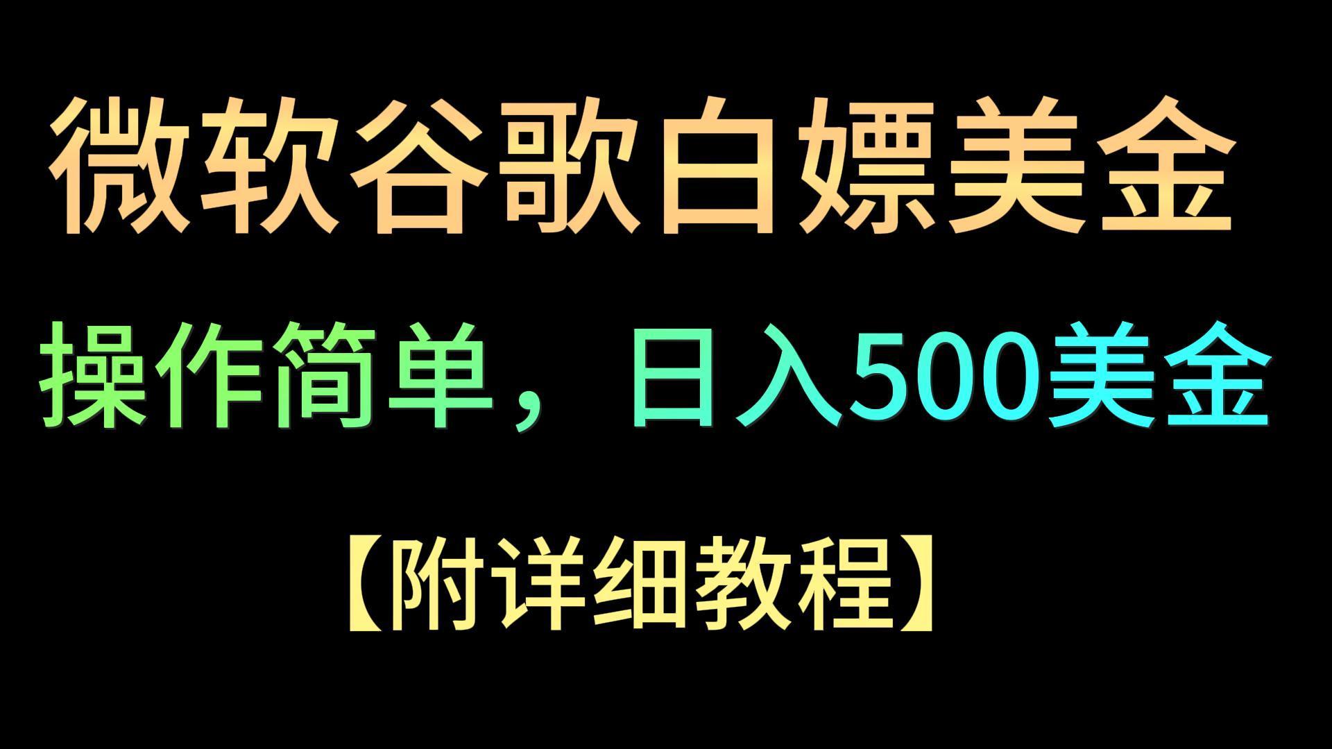 微软谷歌项目3.0，轻松日赚500+美金，操作简单，小白也可轻松入手！-墨痕微课
