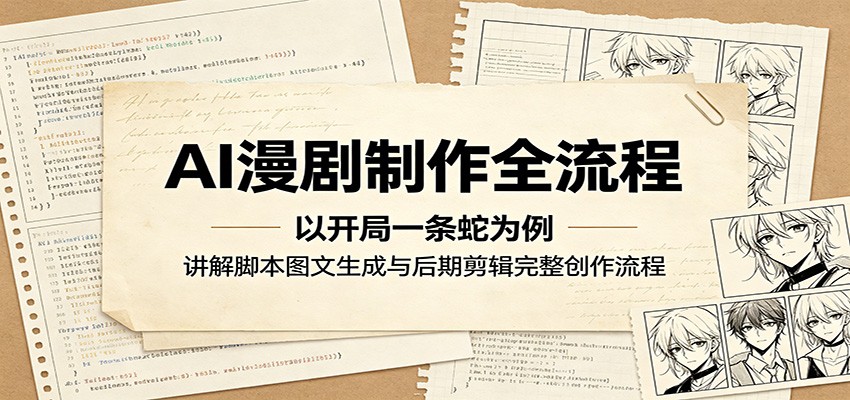 AI漫剧制作全流程:以开局一条蛇为例,讲解脚本图文生成与后期剪辑完整创作流程-墨痕微课