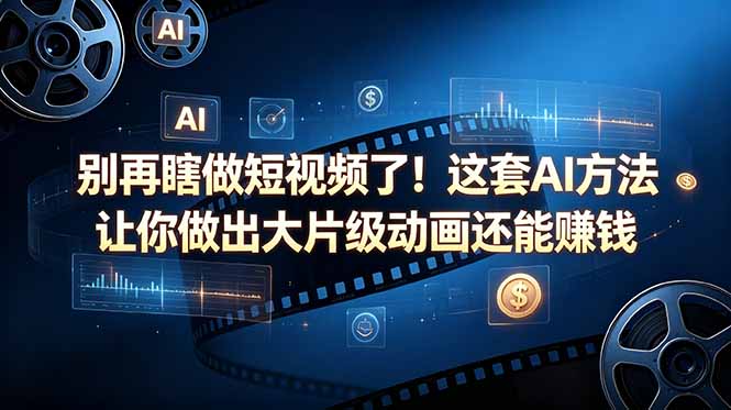 别再瞎做短视频了！这套 AI 方法让你做出大片级动画还能赚钱【原创双语字幕】-墨痕微课