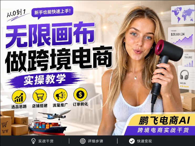 【跨境电商必备】AI无线画布制作商品宣传视频，四步搞定，无线画布工作流，操作简单好上手-墨痕微课