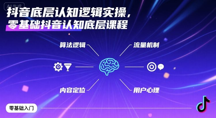 抖音底层认知逻辑实操,零基础抖音认知底层课程-墨痕微课
