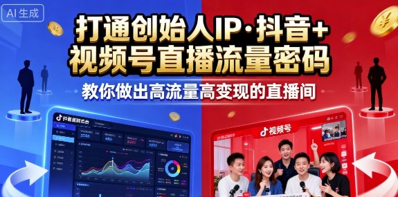 25年直播9-10两期线下课,打通创始人IP,抖音+视频号直播流量密码,教你做出高流量高变现的直播间-墨痕微课