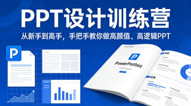 PPT设计训练营，从新手到高手，手把手教你做高颜值、高逻辑PPT-墨痕微课