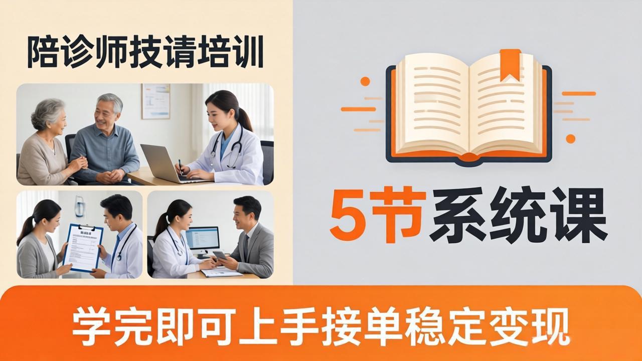 想做陪诊师不知从何下手？5节系统课教你掌握核心技能，学完即可上手接单稳定变现-墨痕微课
