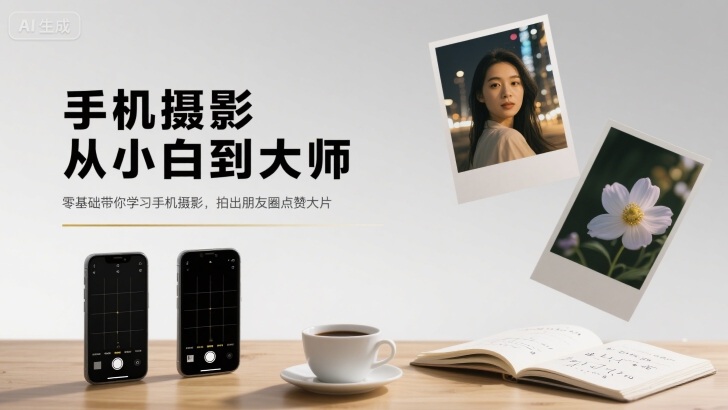 手机摄影从小白到大师，零基础带你学习手机摄影，拍出朋友圈点赞大片-墨痕微课