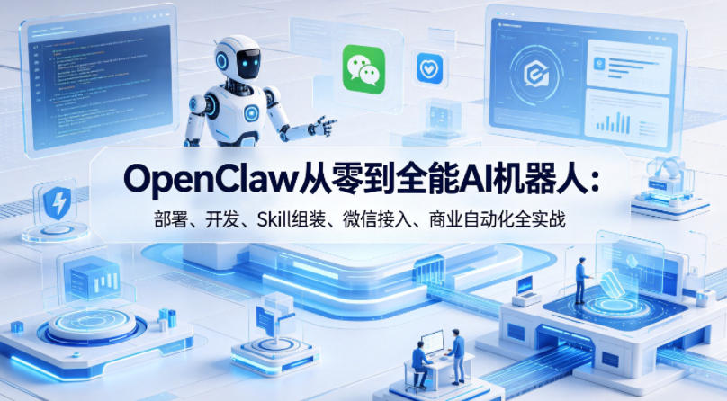OpenClaw从零到全能AI机器人：部署、开发、Skill组装、微信接入、商业自动化全实战-墨痕微课