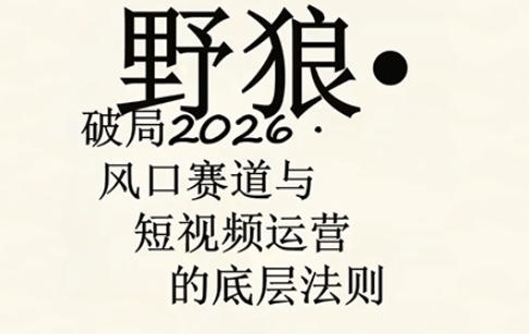 野狼团队·多平台实操运营课，覆盖AI口播、服装、好物、漫剪等热门玩法(更新4月29日)-墨痕微课