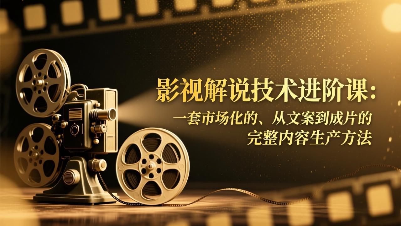 影视解说技术进阶课：一套市场化的、从文案到成片的完整内容生产方法-墨痕微课