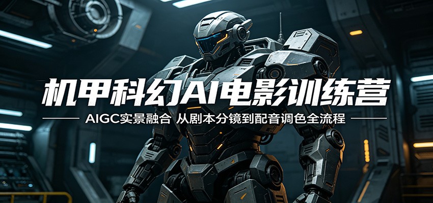 机甲科幻AI电影训练营：AIGC实景融合，从剧本分镜到配音调色全流程-墨痕微课