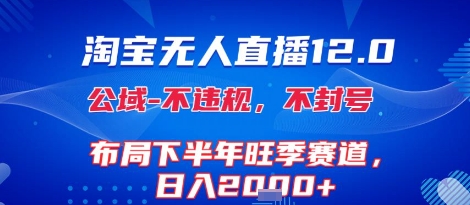 淘宝无人直播12.0,不封号,不违规,布局下半年旺季赛道,日入1k+(独家技术)【揭秘】-墨痕微课