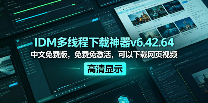 IDM多线程下载神器v6.42.64中文免费版，免费免激活，可以下载网页视频(例如飞书文档内的视频)-墨痕微课