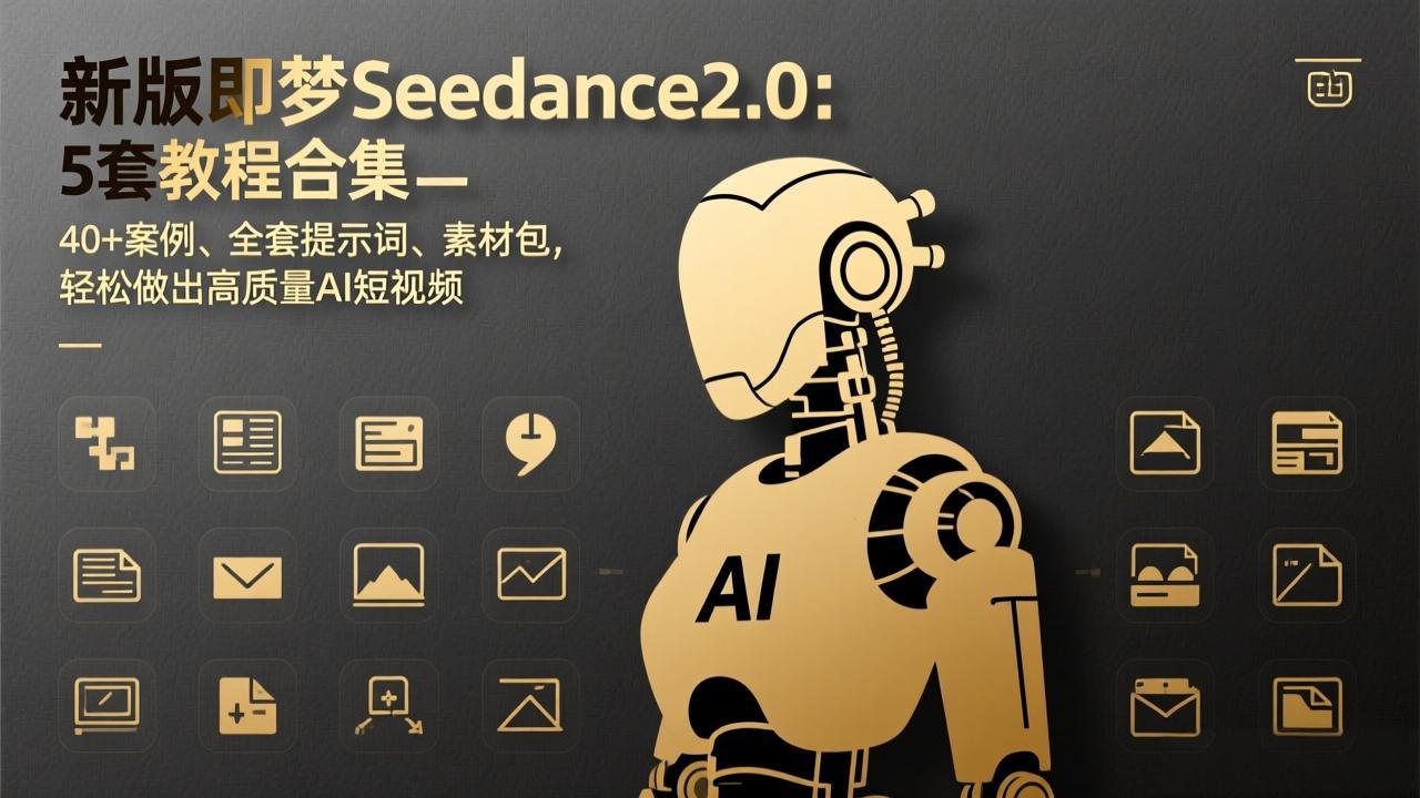 新版即梦Seedance2.0:5套教程合集,40+案例、全套提示词、素材包,轻松做出高质量AI短视频-墨痕微课