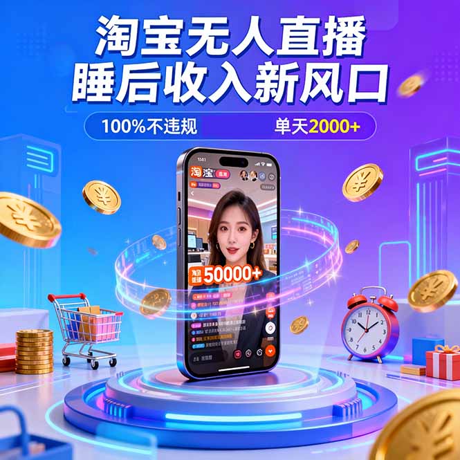 淘宝无人直播，不违规不封号，直播100小时卖了5万，年底旺季！-墨痕微课